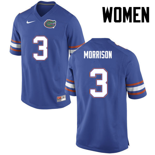 Women Florida Gators #3 Antonio Morrison College Football Jerseys-Blue - Click Image to Close